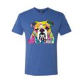 thumbnail image 2 of Wild Bobby Dean Russo Neon Colorful Pug Dog The Bulldog Dog Lover Men Premium Tri Blend Tee, Vintage Royal, Large, 2 of 5