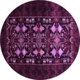 thumbnail image 1 of Ahgly Company Indoor Round Oriental Purple Industrial Area Rugs, 8' Round, 1 of 4