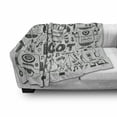 thumbnail image 3 of Robot Soft Flannel Fleece Blanket, Futuristic Space Doodle Style Androids Sci Fi Pattern Fantasy Machine Art Print, Cozy Plush for Indoor and Outdoor Use, 50" x 70", Grey Pale Grey, by Ambesonne, 3 of 6