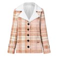 thumbnail image 5 of Winter Warm Zip Up Caots for Womens Fashion Plus Size Plaid Printed Fashionable Long Sleeved Pocket Composite Plush Button Coat, 5 of 5