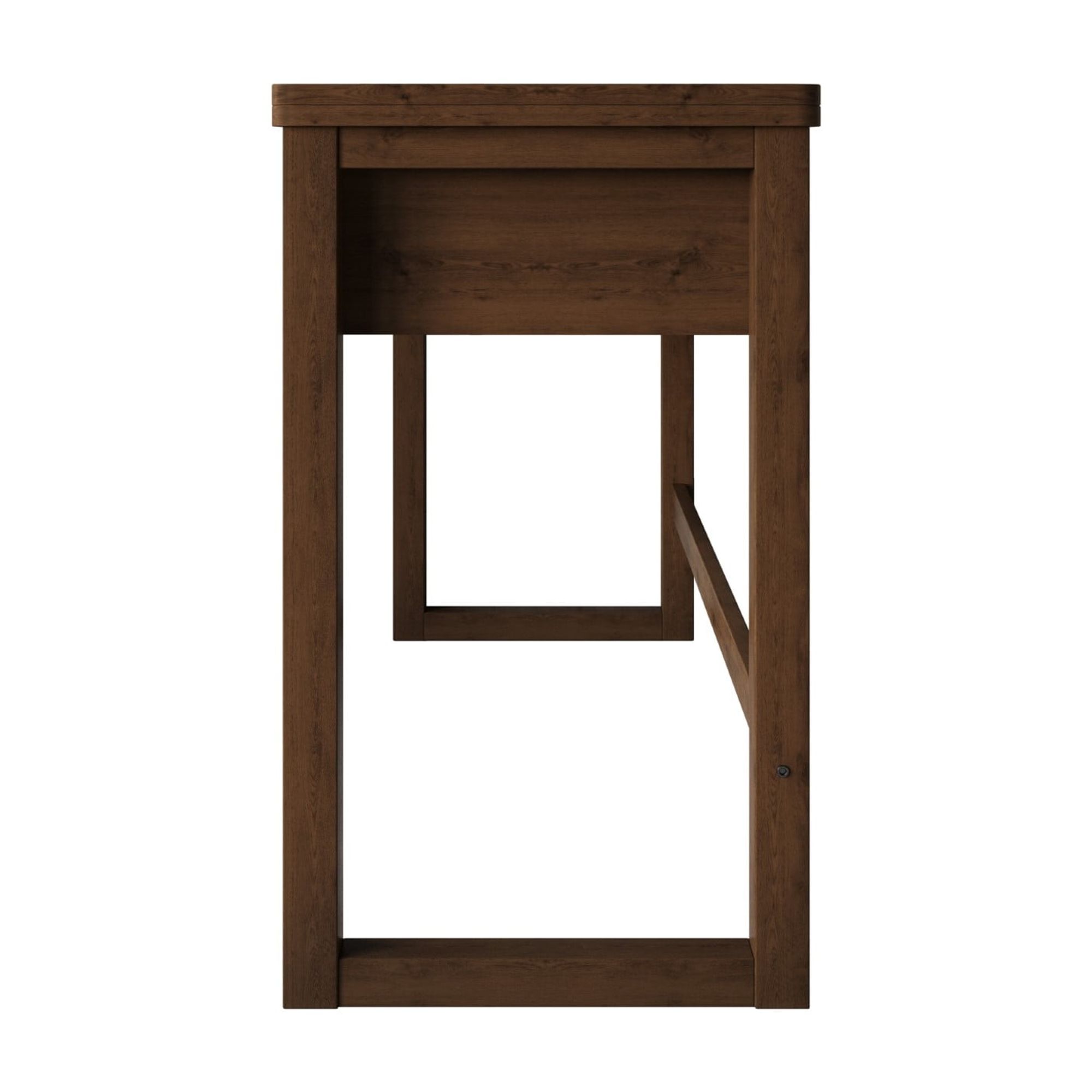 Home Design Dario Writing Desk with Spacious Tabletop and 2 Built-In Drawers, Modern Clean-Lined Design for Home Office, Study Area, or Creative Space, Brown