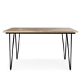 thumbnail image 3 of Simpli Home Hunter SOLID MANGO WOOD and Metal 54 inch x 54 inch Square Industrial Dining Table in Natural, 3 of 11