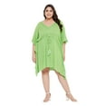 thumbnail image 1 of Oussum Robe Tunique Lurex Courte Ajustable pour Femmes Grande Taille, Vert, 1 of 6