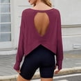 thumbnail image 2 of Levmjia Womens Casual Tops Long Sleeve Round Neck Cotton Solid Color Basic Shirt Loose Fit Comfortable Breathable Work Office Holiday Travel Home Relax Fall Spring All Season, 2 of 9