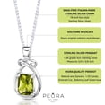 thumbnail image 3 of Peora Peridot Pendant Necklace for Women 925 Sterling Silver, Natural Gemstone, 1.50 Carats Emerald Cut 8x6mm, with 18 inch Chain, 3 of 4