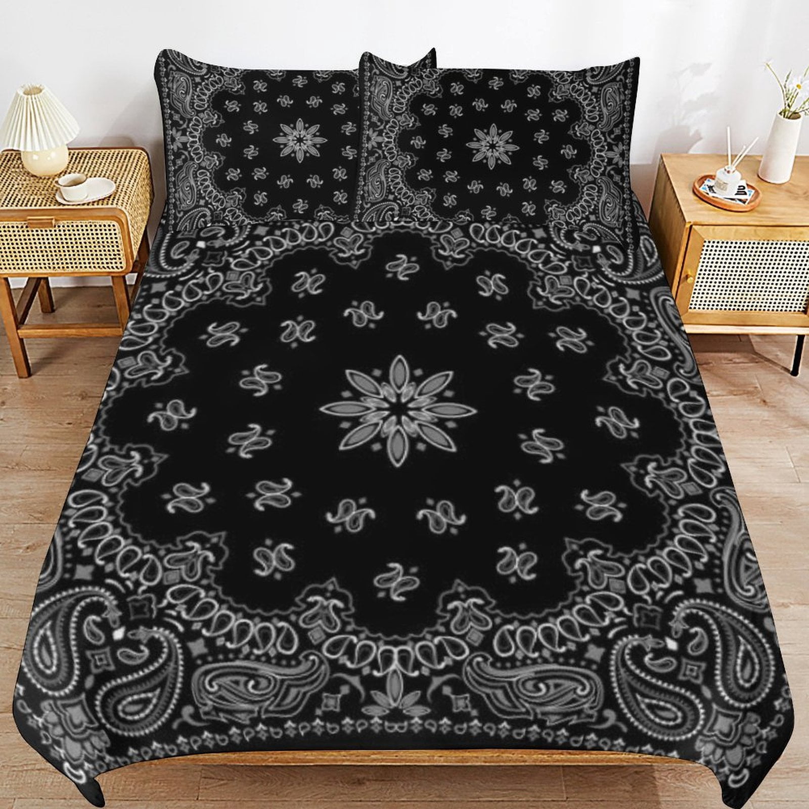 Bandana Pattern Bedding Set Duvet Cover Couple Bedclothes Pillowcase Customized Home Textiles Bed Set for Full Size