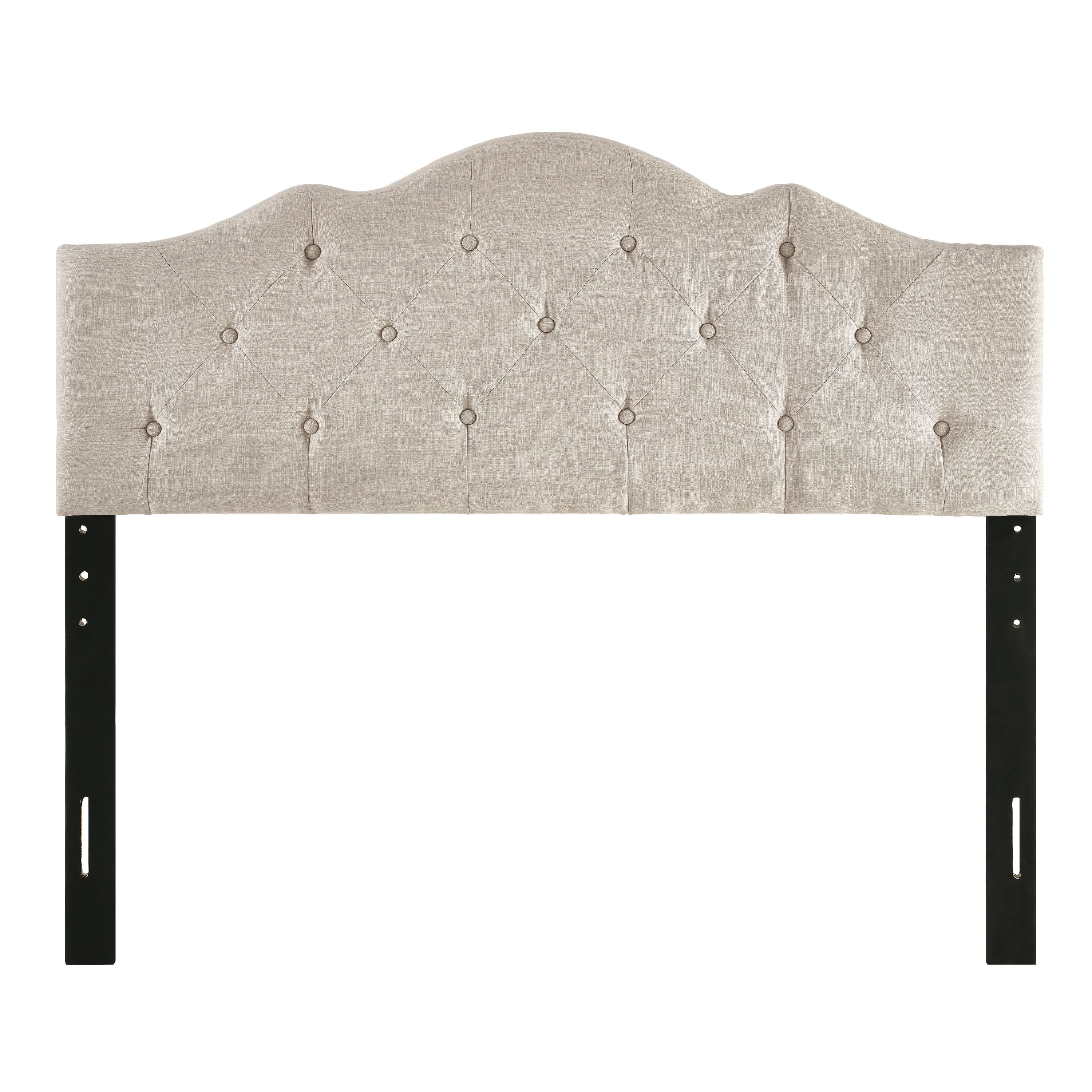 Upholstered Headboard Tufted Foam Padding Rounded Full Queen Bed Size