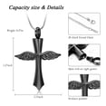thumbnail image 2 of Angel Wings Cross Urn Necklace Cremation Jewelry for Ashes Stainless Steel Keepsake Memorial Urn Pendant Necklace, 2 of 7