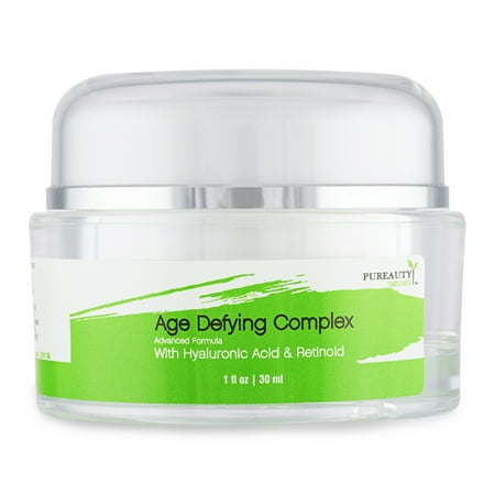 Pureauty Naturals Anti Aging Cream Hyaluronic Acid and Retinol Powered Moisturizer To Help Reduce Wrinkles, Tighten and Hydrate Your Skin for Face and Neck - 30ml