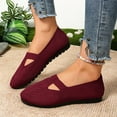 thumbnail image 5 of Miluxas Women’s Flats Shoes Comfortable Knit Solid Color Round Toe Slip on Casual Ballet Flats Dress Shoes Wine 9.5(43), 5 of 7