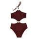 thumbnail image 1 of Bikini sexy de una pieza para mujer con almohadilla en el pecho y sin tirantes de cuello halter con aros Fridja nalpqowj24437, 1 of 5