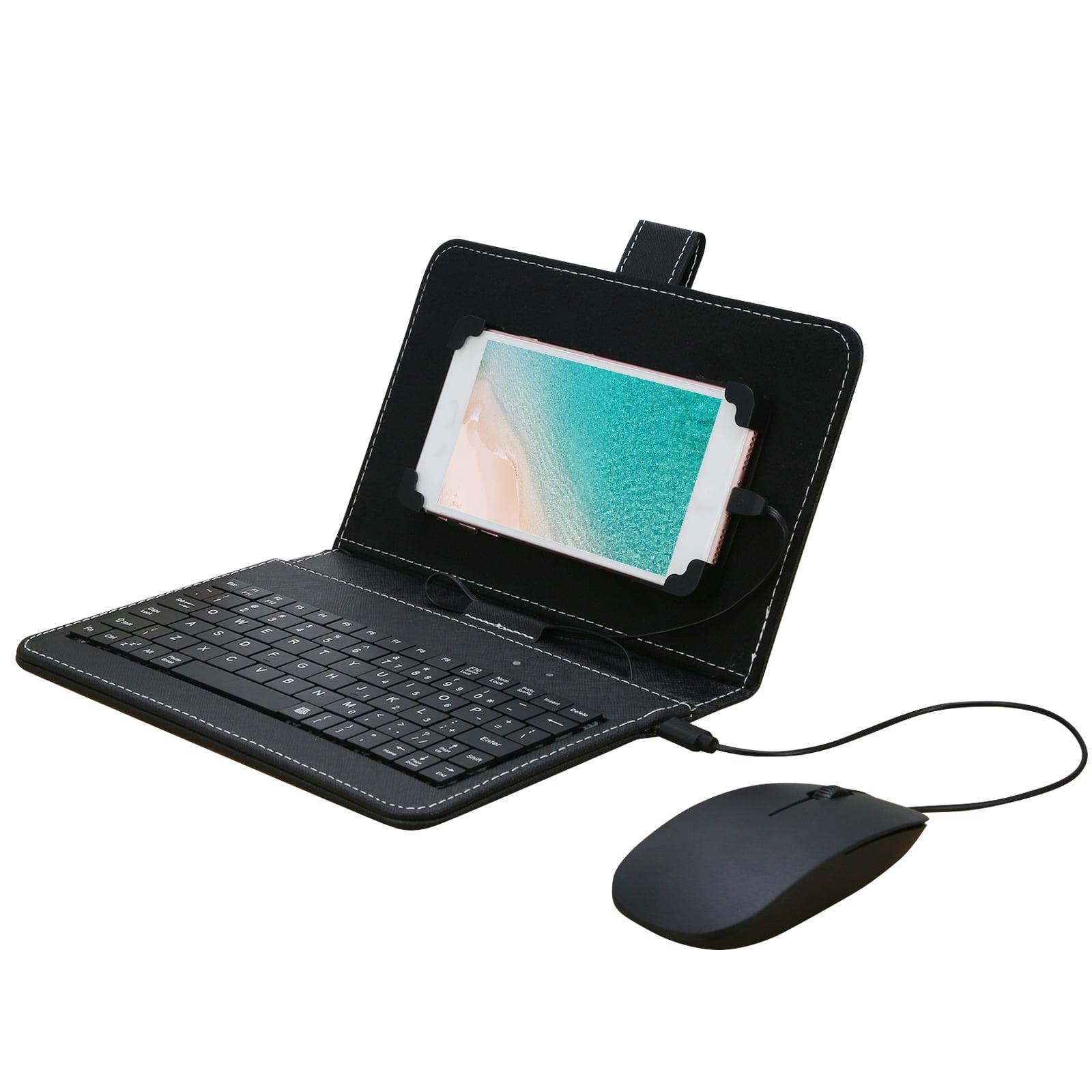 AUST Phone Keyboard Portable TypeC Keyboard and Mouse Kit with Leather