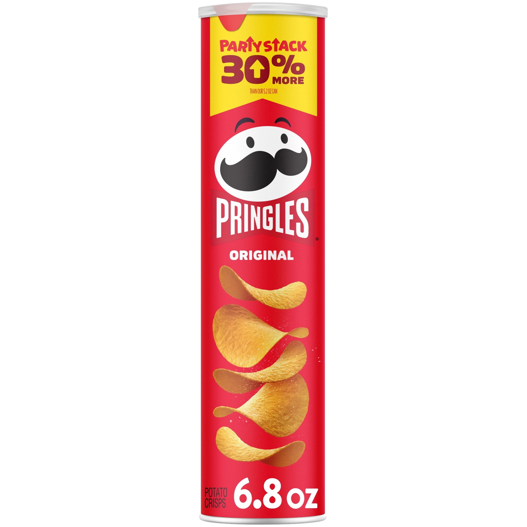 Pringles Original Potato Crisps Chips, Lunch Snacks, 6.8 oz Canister