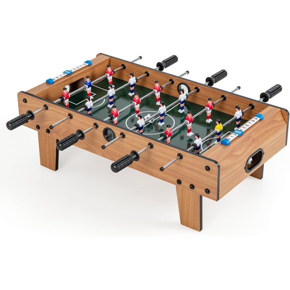 Foosball Game, 27” Mini Foosball Table with 2 & Score Keeper, Easy Assembly Compact Indoor Table Soccer Game for Kids Adults Family