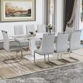 thumbnail image 3 of JUFU Dining Room Table Set for 8, 71'' Pandora White Faux Marble Dining Room Table and Chairs, Dining Tables for 8 with PU Upholstered Chairs, Modern Dining Table for 8 for Dining Room and Kitchen, 3 of 10