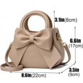 thumbnail image 2 of YOUNXSL Bolsos pequeños de diseñador para mujer con asa superior y lindo lazo, bolsos de cuero y correa para el hombro, 2 of 5
