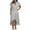 Gray(Trending), variant on Mingw Womens Dress Casual Vacation Style V Neck Printed Ruffle Sleeve Ruffle Dresses Irregulate Hem Beach Boho Dress L