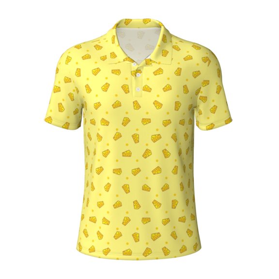 Kuqiui Mens Golf Polo Shirt Dry Fit Performance Sport Short Sleeve Golf Polo Shirts for Men-Cheese 1