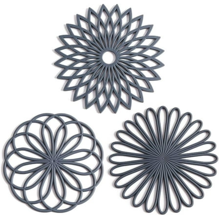 3 Pack Silicone Trivets for Hot Dishes, Pots and Pans, Round Trivet Mat Hot Pads for Kitchen, Heat Resistant Mats for Countertop, Trivets for Table & Quartz Countertops