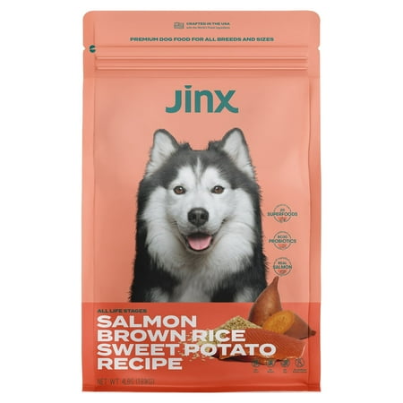 UPC: 0850012112488 | Jinx Salmon Brown Rice & Sweet Potato Dry Dog Food 4 lb. Bag