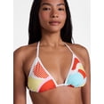 thumbnail image 4 of No Boundaries Groovy Print Triangle Bikini Swim Top, Women's XXS-XXL, 4 of 5