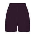 thumbnail image 5 of Moxiu Women's Linen Shorts,Womens Shorts Summer 2025 Casual Linen Shorts Drawstring Elastic Waist Shorts Pants Loose High Waist Shorts Pants Purple,M, 5 of 6
