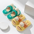thumbnail image 3 of Zecgelong Children Shoes Fashion Linen Slippers Cute Sartoon Wood Floor Indoor Boys And Girls Slippers Lightweight Travel Slippers for Kids Size 5.5-6 Years, 3 of 4