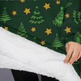 thumbnail image 3 of Oversized Wearable Blanket Hoodie,Dark Green Christmas Tree and Star Pattern Sherpa Blanket Hoodie with Super Pockets,Super Warm Fuzzy Pullover for Women & Men, 3 of 6