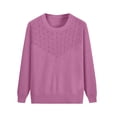 thumbnail image 5 of ManxiVoo Classic Crewneck Sweater For Women Soft Lightweight Pullover Long Sleeve Loose Fit Breathable Lounge Casual Wear XL Size Light Violet, 5 of 5
