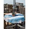 thumbnail image 6 of Orange Navy Blue Ombre Outdoor Tablecloth with Umbrella Hole, Abstract Beach Waves Gradient Spillproof Waterproof Outdoor Table Cover, Patio Tablecloths for Party/Garden/Picnic, Round 54 inch, 6 of 9