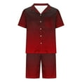 thumbnail image 2 of BSDJILFG Pajamas for Father's Day Men's Casual Lounge Sets Short Sleeve Lapel Button Down Blouse Turndown Button Comfy Breathable Soft Satin Silky Tops And Bermuda Shorts Loungewear Sleepwear, 2 of 5