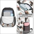 thumbnail image 4 of Dachshund and Rose White Pattern 17" Waterproof Oxford School Backpacks for Teens, S-Shape Padded Straps, for School, Travel, Hiking, Camping, 4 of 5