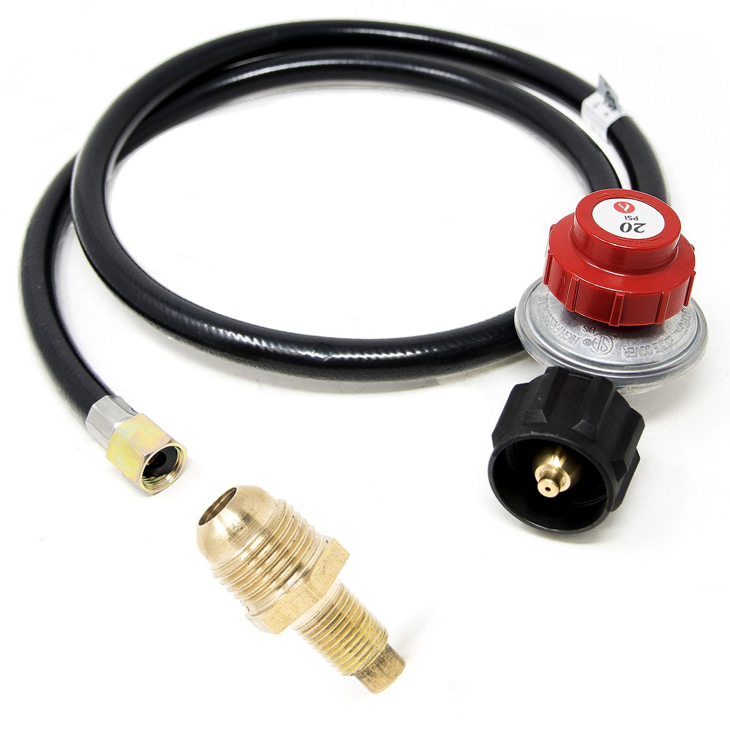 37mb Propane Gas Regulator With Pressure Gauge & 2 M Hose Kit With 2 Clips 37mbar POL