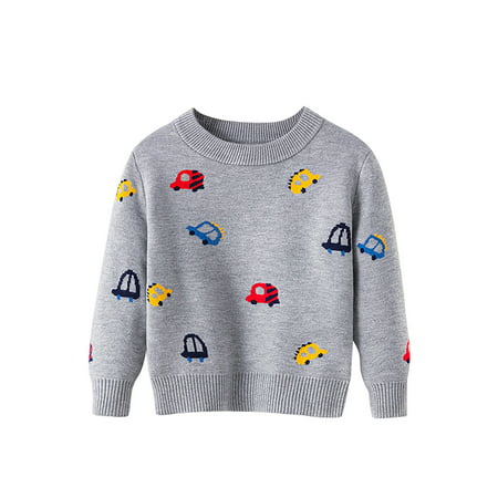 

Yubatuo Toddler Youth Teen Boys Girls Christmas Cartoon Knit Print Sweater Knitwear Baby Boy Clothes Gray 140