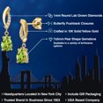 thumbnail image 2 of Gem Stone King 10K Yellow Gold Green Peridot and Lab Grown Diamond Stud Dangle Earrings for Women | 1.42 Cttw | Gemstone August Birthstone | Pear Shape 7X5MM, 2 of 6