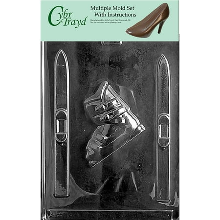 

Skis & Boots Chocolate Candy Mold with Exclusive Cybrtrayd Copyrighted Molding Instructions Pack of 3