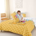 thumbnail image 4 of Catabedysis Waffle Grid Print Full Size Comforter Sets For Boys,Ice Cream Monogrammed E Design Bedding Comforter Set,Colorful Stars Reversible,3-Piece,1 Comforter and 2 Pillowcases, 4 of 7