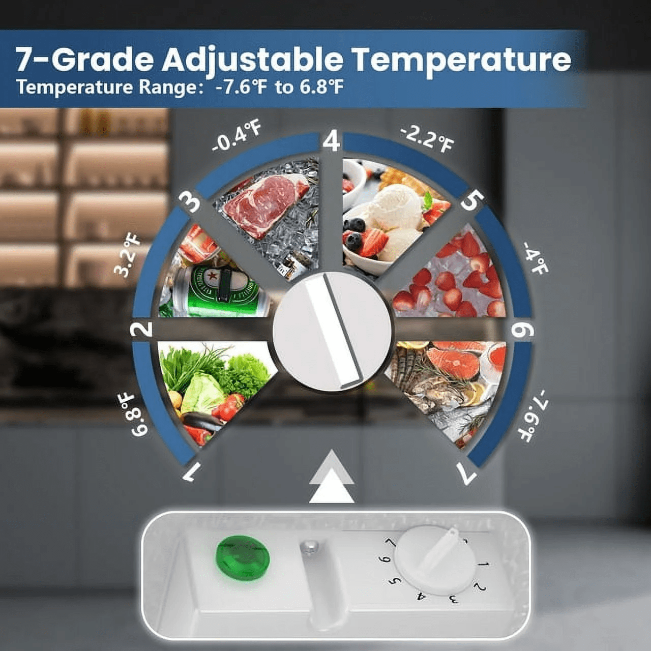 Auseo 2.5 cu ft Chest Freezer Free Standing Top open Door Deep Compact Freezer with 7 Gear Adjustable Temperature, Suitable for Home/RV/Kitchen/Office-White