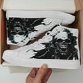 thumbnail image 5 of Coolcustomize Men's Gothic Skull Print High-Top Sneakers - Black Casual Streetwear Shoes with Lace-Up Closure, Breathable Fabric Upper Boots Trendsetting Footwear, Bold Graphic Design Casual Shoes, 5 of 10