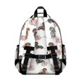 thumbnail image 3 of Dachshund and Rose White Pattern Cute School Backpack Bag for School with Padded Back and Adjustable Shoulder Straps 15.25"x11.5"x5.25", 3 of 5