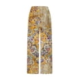 thumbnail image 5 of Roncen Women's Retro Printed Cotton-Linen Pants - Bohemian Style Elastic Waist Casual Trousers with Pockets, 5 of 5