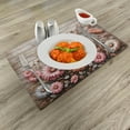 thumbnail image 2 of Ambesonne Rustic Place Mats Set of 4, Cottagecore Meadow Flowers, Standard Size, Pink Salmon and Pale Taupe, 2 of 5