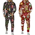 thumbnail image 3 of Conjunto de chándal de 2 piezas para hombre y mujer, ropa de Año Nuevo con estampado 3D de Navidad, sudaderas con capucha y pantalones, traje de fiesta de navidad, 3 of 4