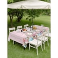 thumbnail image 3 of Outdoor Tablecloth with Umbrella Hole and Zipper, Easter Bunny Rectangle Table Cloth 60x84 Inch Waterproof Tablecloth, Colorful Eggs Cute Rabbit Pink Country Wooden Picnic Table Cover for Patio, 3 of 7