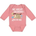 thumbnail image 3 of Inktastic My Great Grandma Loves Me with Sloth and Hearts Boys or Girls Long Sleeve Baby Bodysuit, 3 of 5