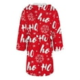 thumbnail image 5 of Women's Fleece Plush Robe Long Warm Plush Bathrobe Loungewear Jacket Printed Comfort Robe, 5 of 5