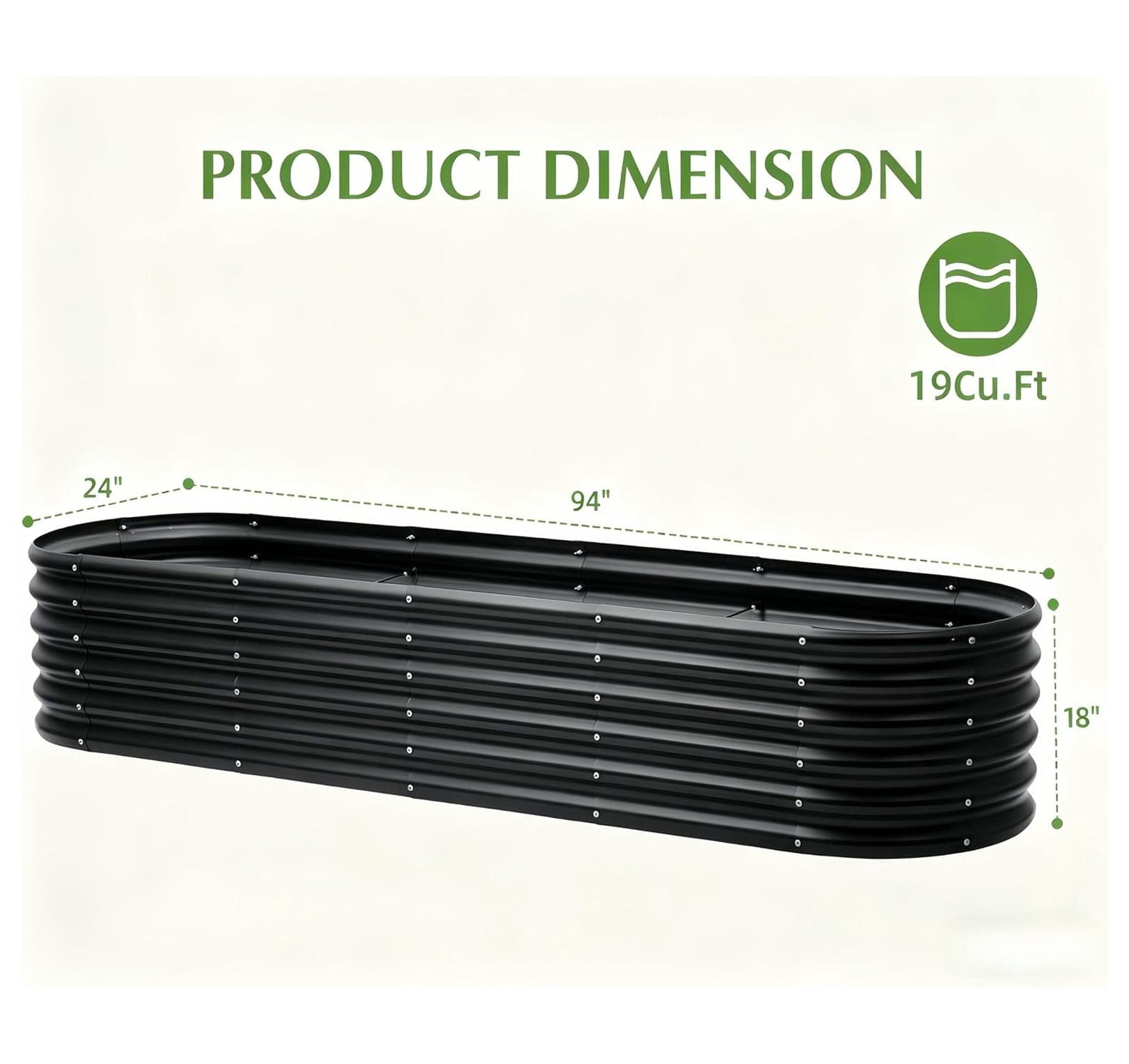 Galvanized Raised Garden Bed, Outdoor Planter Bed, Metal Planter Box for Gardening and Planting,8x2x1.5ft, Light Green