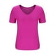 thumbnail image 5 of Tops de Color Sólido para las Mujeres, Manga Corta con Cuello en V Suéter Blusa de Moda para Ocasional, Fiesta Y Trabajo, 5 of 7
