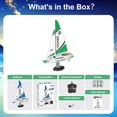 thumbnail image 4 of PLAYSTEAM Voyager280 STEM Educational 2.4GHz RC Sailboat, Wind-Powered Remote Control Boat Toy with Adjustable Sail and Rudder, Green, 4 of 8