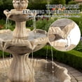 thumbnail image 4 of QJTC 48.03" 3-Tiers Outdoor Water Fountains, Italian Pineapple Large Cascading Waterfall Fountain, Weather-Resistant Resin Freestanding Fountain Features for Garden, Patio, Backyard, Beige, 4 of 10